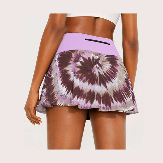 Tie Dye Purple Pleated Athletic Skort