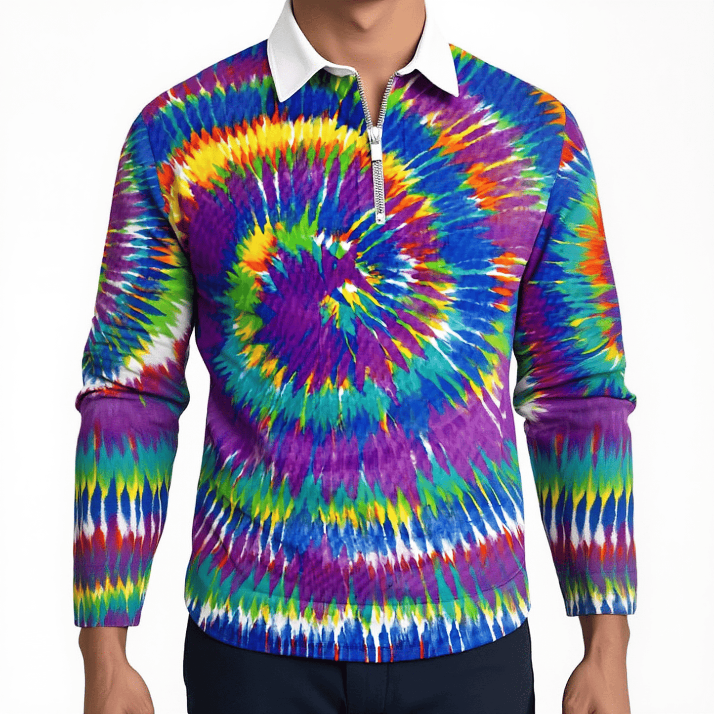 Tie Dye Quarter Zip Sweatshirt