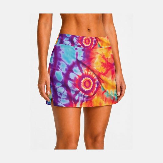 Vibrant Tie Dye High-Stretch A-Line Skort