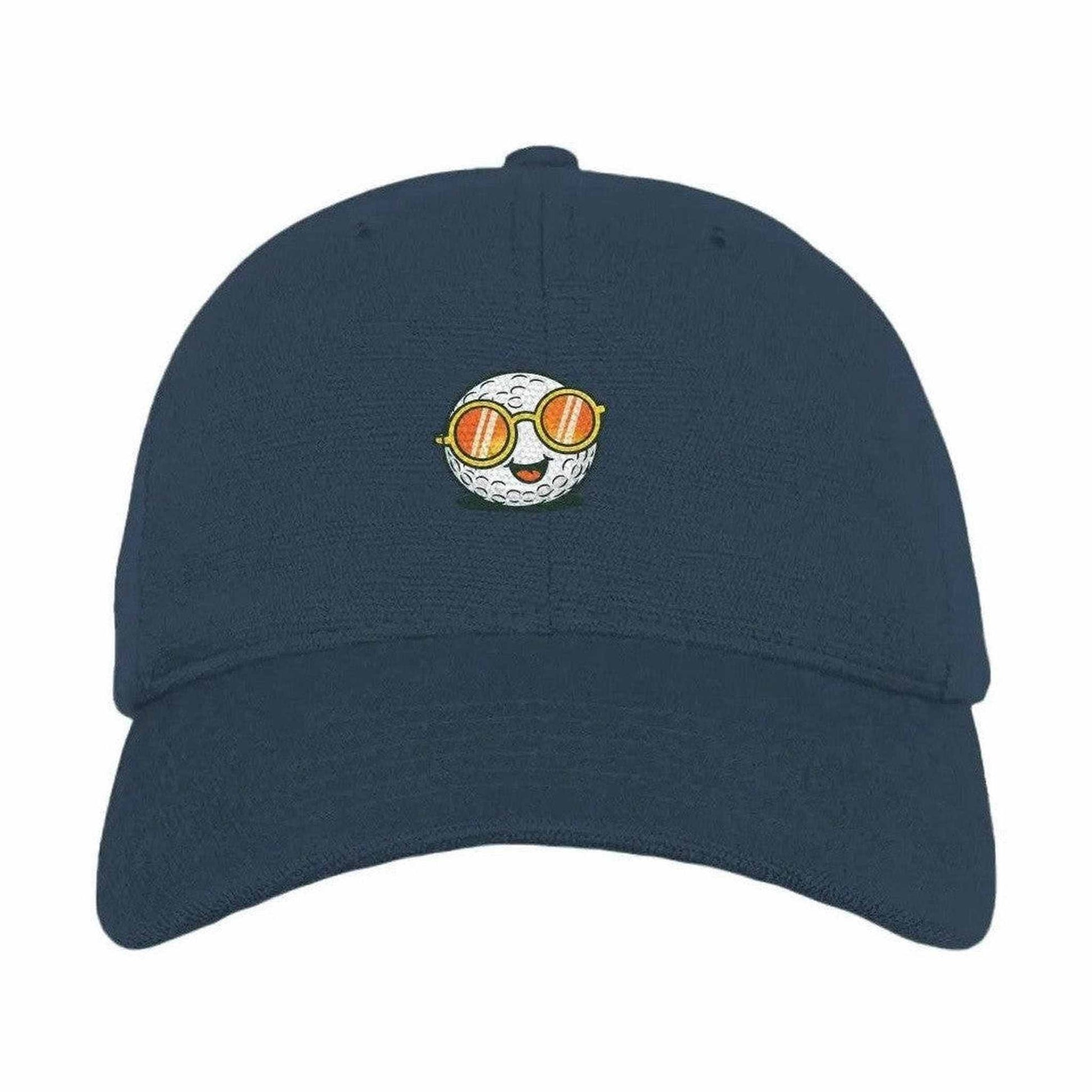 Navy Hemp Footprint Baseball Cap with golf ball sunglasses embroidery
