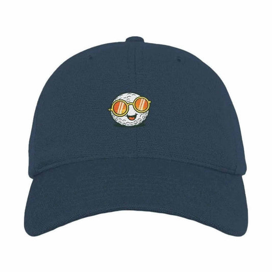 Navy Hemp Footprint Baseball Cap with golf ball sunglasses embroidery