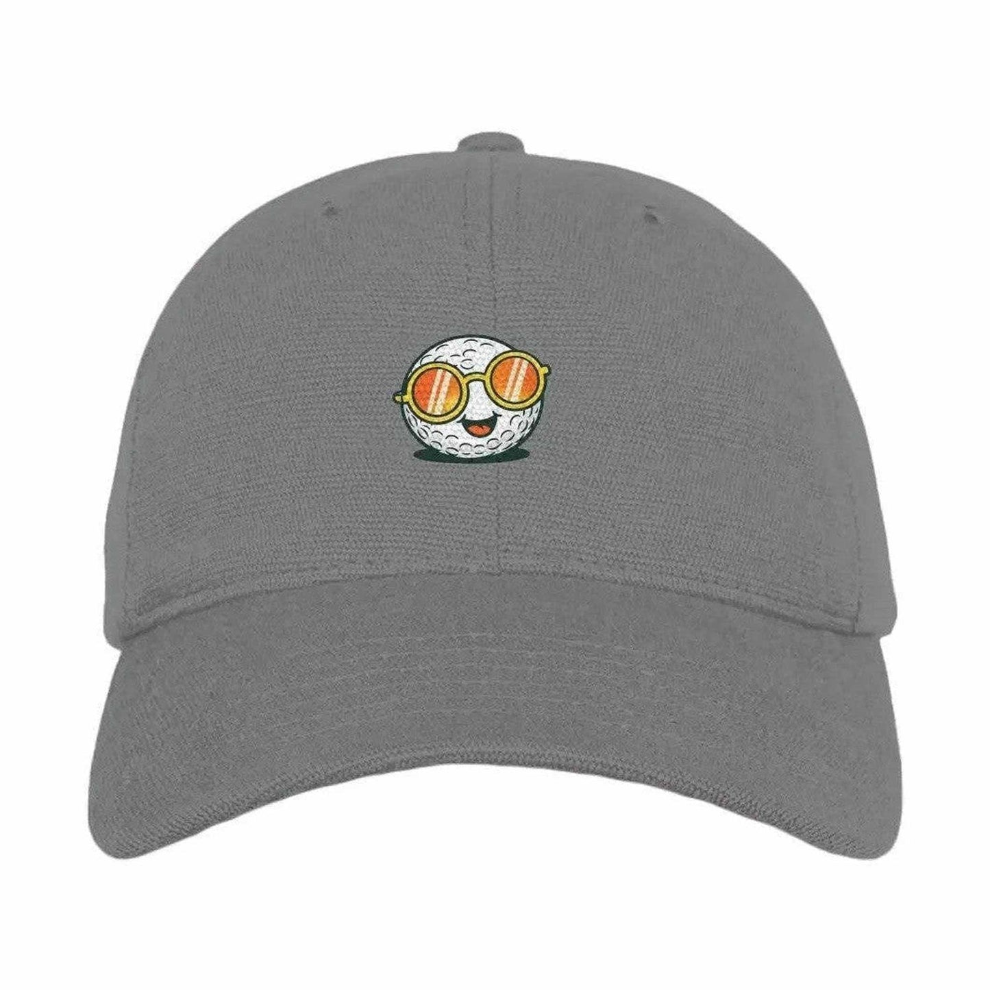 Gray Hemp Footprint Baseball Cap featuring golf ball sunglasses design