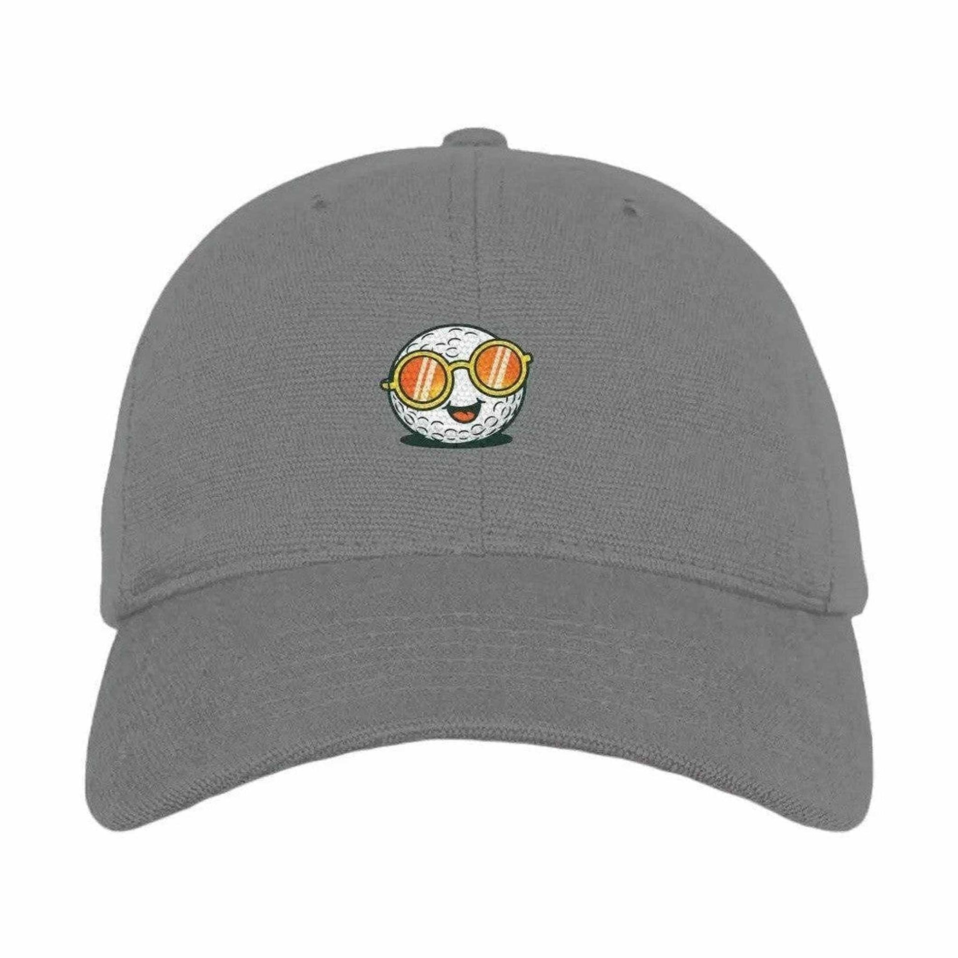Gray Hemp Footprint Baseball Cap featuring golf ball sunglasses design