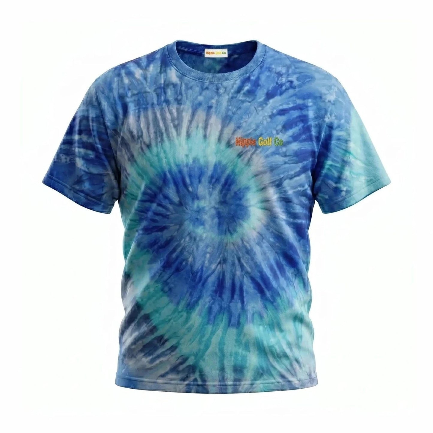 Blue Jerry tie-dye cotton t-shirt with crew neck and multicolor logo