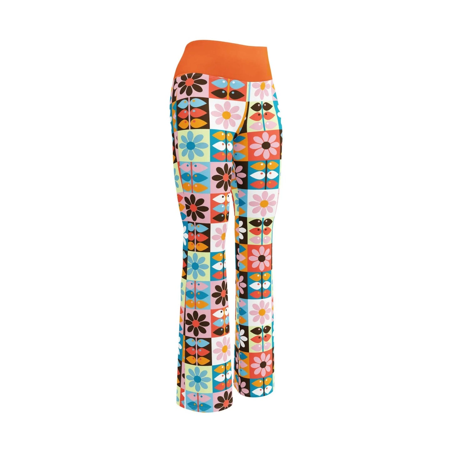Side view of flared leg silhouette on Wild Flare leggings