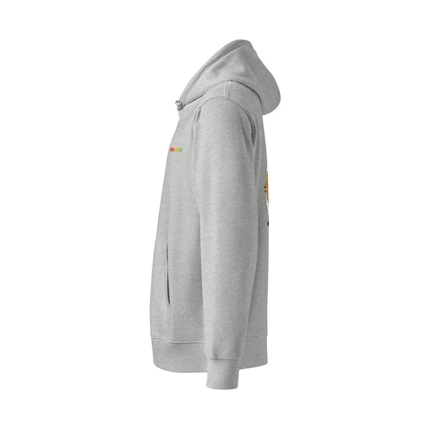 Heather grey unisex hoodie with kangaroo pocket and embroidered brand logo